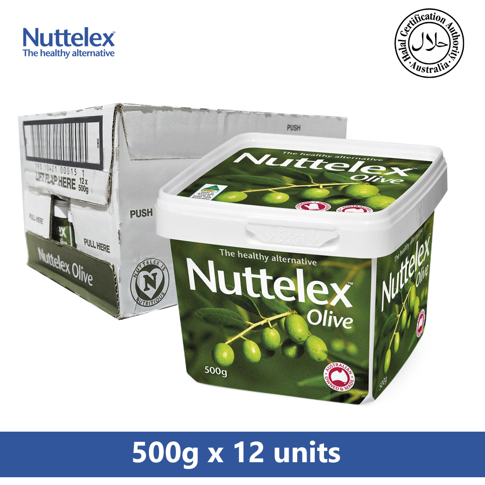 NUTTELEX MARGARINE SPREAD WITH OLIVE OIL 500G X 12