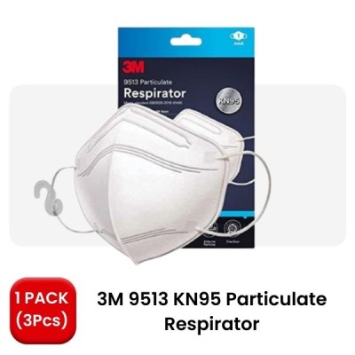 3M 9513 KN95 PARTICULATE RESPIRATOR (3 PIECES per PACK)