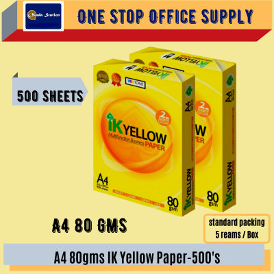 IK YELLOW A4 PAPER 500'S - 80GMS