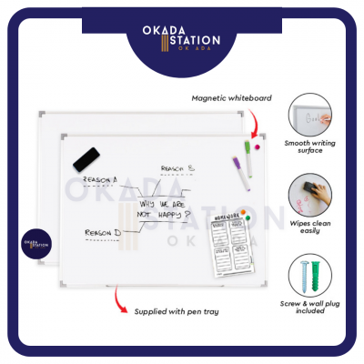 MAGNETIC WHITEBOARD - 1.5' x 2' SIZE  ( SMALL )