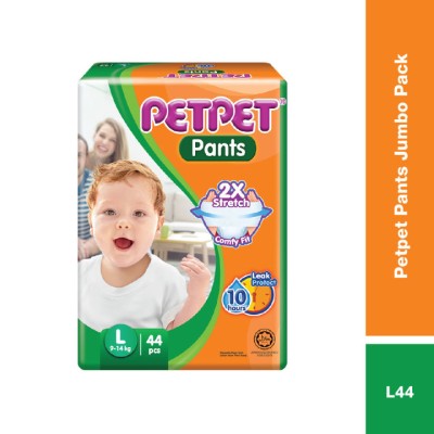 PETPET PANTS JUMBO PACK SIZE L (ST) 4 x 44's