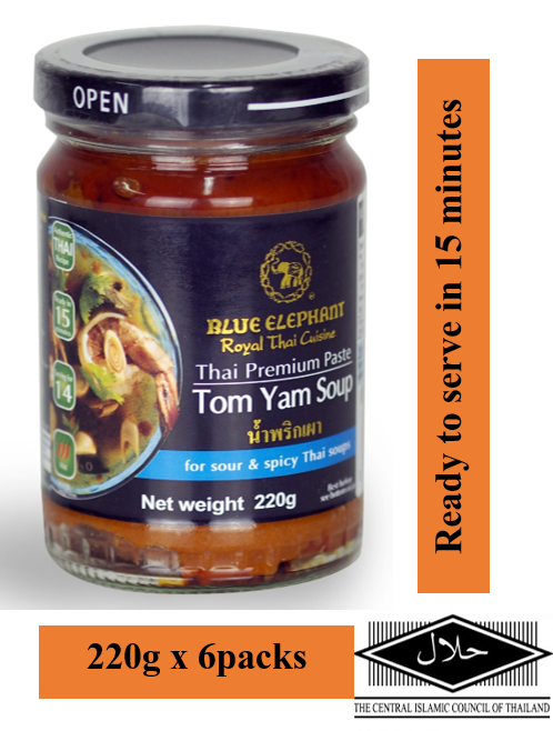 BLUE ELEPHANT TOM YAM SOUP PASTE 220G X 6