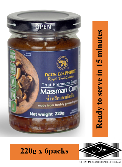 BLUE ELEPHANT MASSAMAN CURRY PASTE 220G X 6