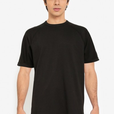 Oversized Longlines with Folded Raglan (Black)