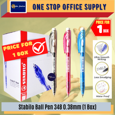 Stabilo 348 Pen Box  - 0.38mm ( Blue)