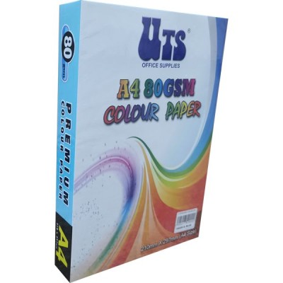 UTS A4 80GSM Premium Colour Paper Blue (CS 160) (210MM X 297MM)