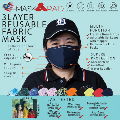 ESSENTIAL 3 PLY REUSABLE FABRIC MASK - NAVY BLAZER (KIDS)