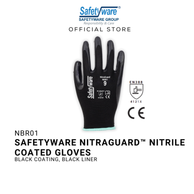 SAFETYWARE NITRAGUARD NITRILE COATED GLOVES Sarung Tangan Kerja 1 pair [7|8|9|10]