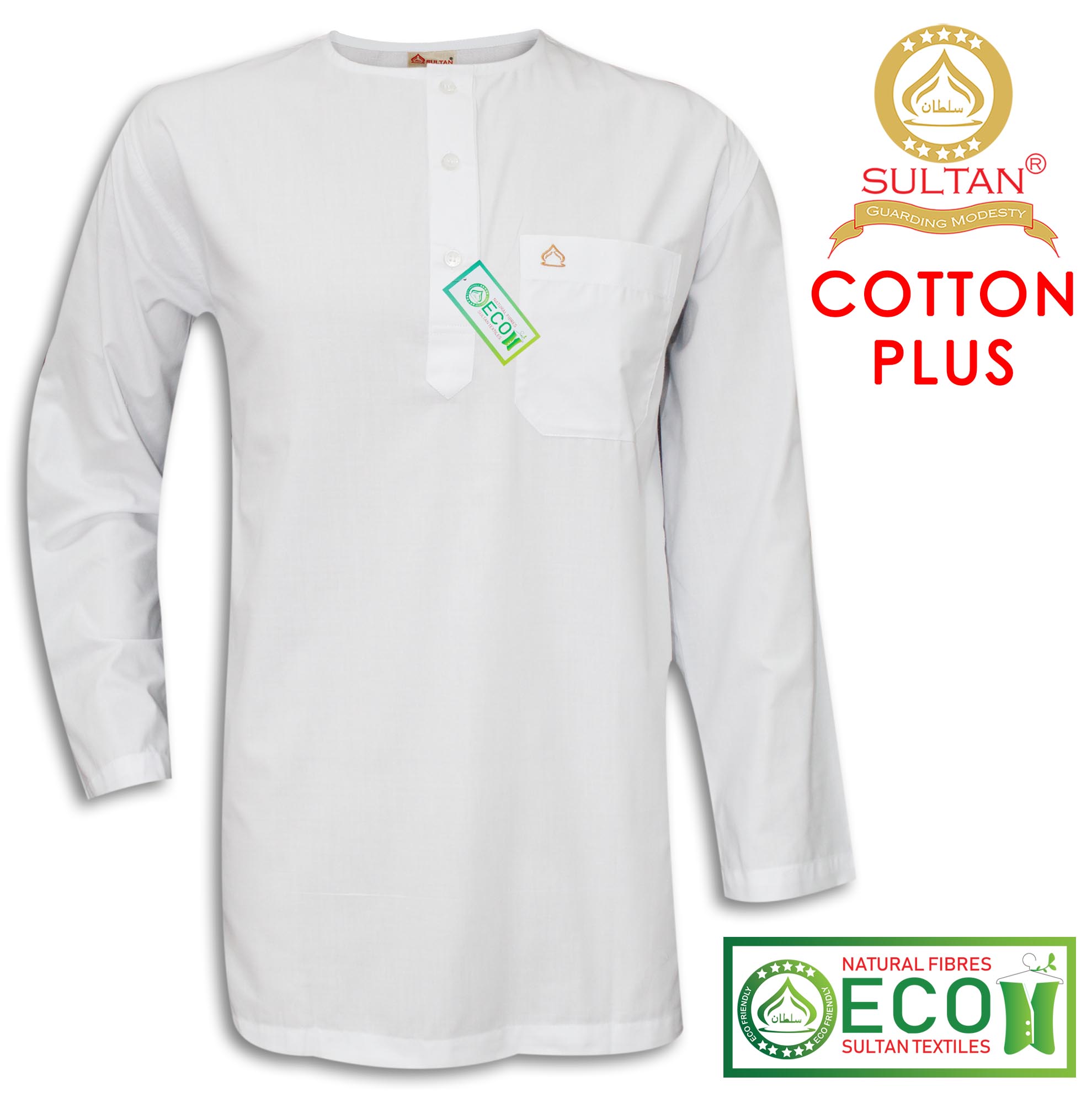 SULTAN KURTA - COTTON PLUS - WHITE