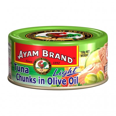 AYAM BRAND TUNA CHUNKS IN E. V. OIL (LIGHT) 24 X 150G