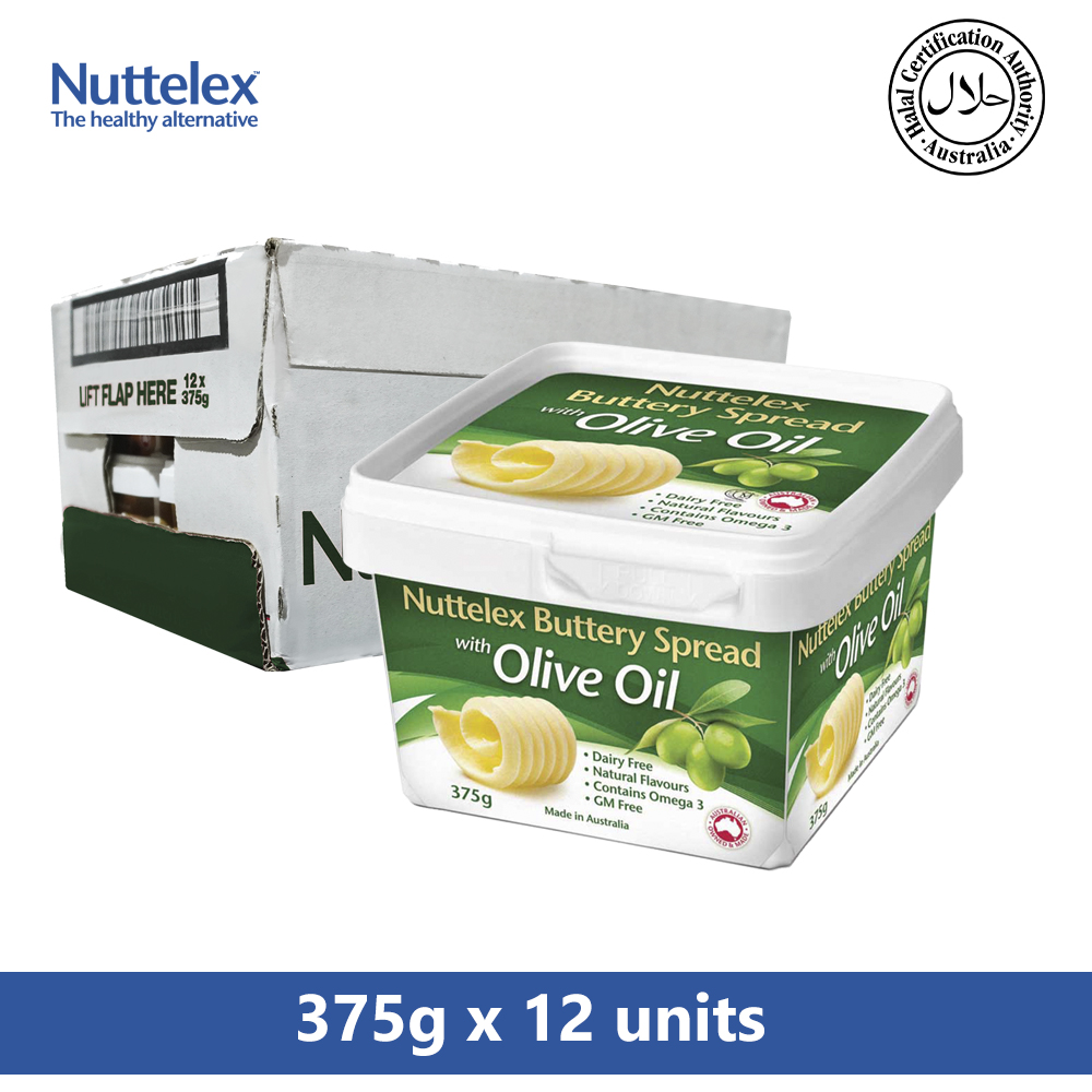 NUTTELEX MARGARINE SPREAD WITH OLIVE OIL 375G X 12