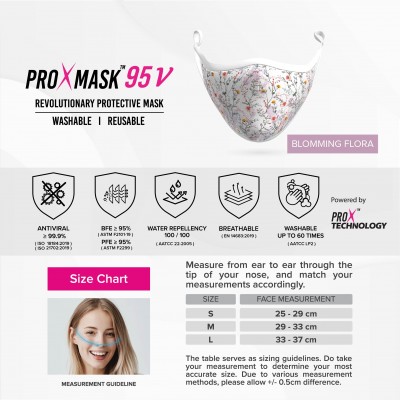 PROXMASK 95V Antiviral Reusable Face Mask - Sublimation Design - M Size