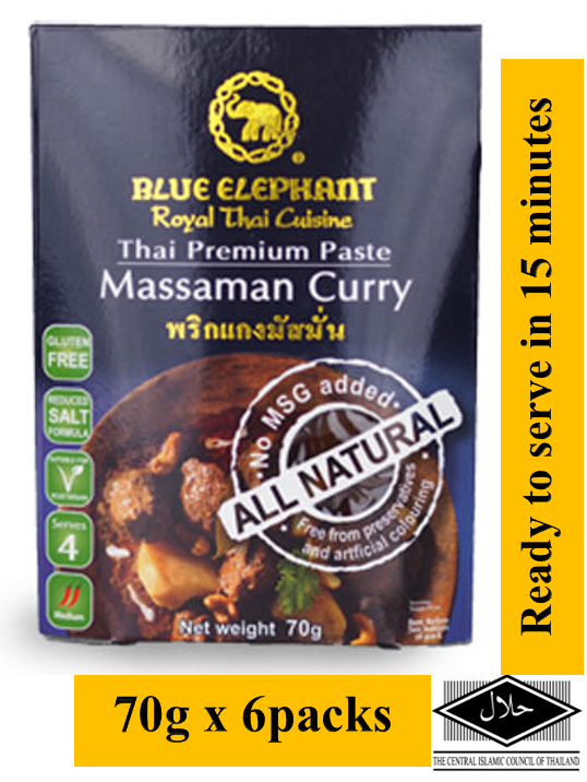 BLUE ELEPHANT MASSAMAN CURRY PASTE 70G X 6