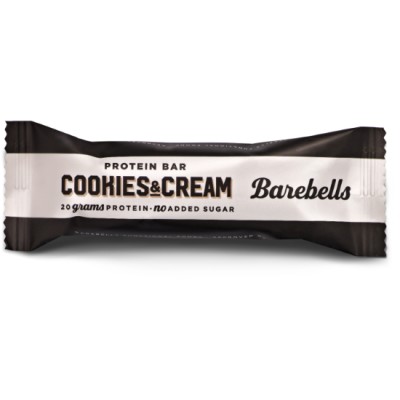 BAREBELLS Protein Bar - Cookies & Cream 55g x 12 bars (3 cartons per bundle)