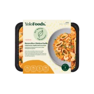 Brown Rice Chicken Paella with Prawns, Squids and Green Peas - LARGE (465 G)