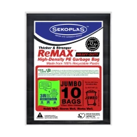 Sekoplas ReMAX HDPE Garbage Bags Jumbo (10 Pcs x 12 Pkts)