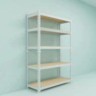 2-IN-1 Storage Rack 5 Level Wood Shelves 1800 H x 900L x 300 D (White)