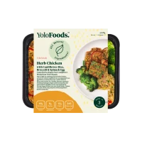 Herb Chicken with Cauliflower Rice, Broccoli & Spinach Egg (HP) - REGULAR (370g)