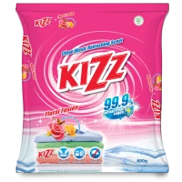 Kizz Detergent Powder (Floral) 18 x 800g (18 Units Per Carton)