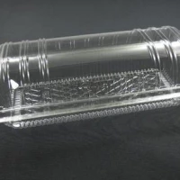 CH-77 Roll Cake Container with Lock   Bakery Disposable Plastic Clear Food Box