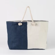 # RB 143 Navy & Off white - TOSSA Fahion Jute Bag (900 gm. Per Unit)