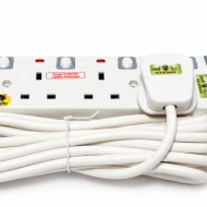 4 Gang 5 Meter Extension Socket White with Switch [SIRIM]