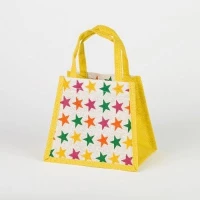 # RBK 11 YELLOW - TOSSA Jute Gift Bag  Stars print (100 gm. Per Unit)
