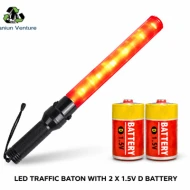 54CM LED Traffic Baton Light 2 Mode Red Signal Stick with Wrist Strap for Road Safety & Traffic Control