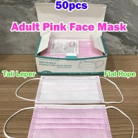 3 PLY Adult Pink Face Mask 1 Box (50pcs)