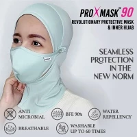 PROXMASK 90 Antimicrobial Reusable Face Mask With Inner Hijab - One Size