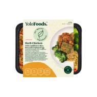 Herb Chicken with Cauliflower Rice, Broccoli & Spinach Egg (HP) - REGULAR (370g)