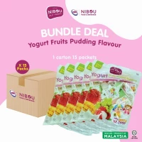 Nibou (NBI) YOURGURT Fruity Pudding with Nata De Coco Assorted (Free 3 cups) (35gm x 15's x 15)