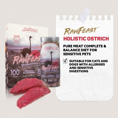 RawFeast Holistic Ostrich 450g
