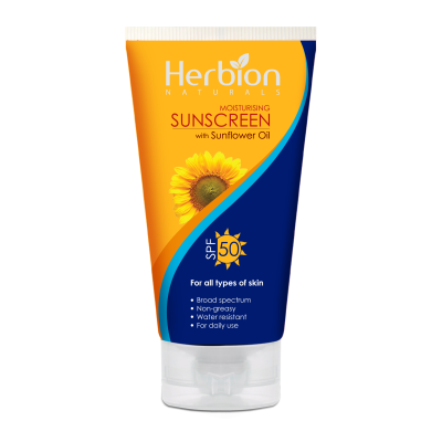 Herbion Naturals Moisturising Sunscreen with Sunflower Oil Broad Spectrum SPF50