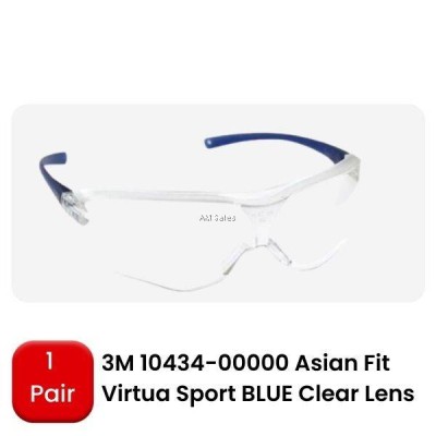 3M 10434-00000 ASIAN FIT VIRTUA SPORT BLUE CLEAR LENS