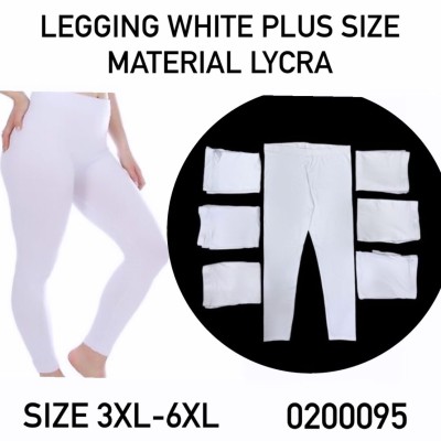 Wholesale Legging - Plus Size White Legging Material Lycra Elastic 0200095