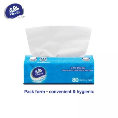 Vinda Deluxe Soft Pack Facial Tissue Large 3 Ply 120s x 4 [KLANG VALLEY ONLY]