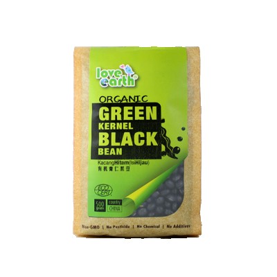 Organic Green Kernel Black Bean 500g (12 Units Per Carton)