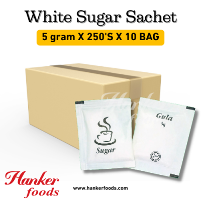 White Sugar Sachet (Gula Putih)  [5g x 2500 Sachet] Halal (1 Units Per Carton)