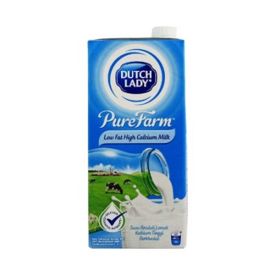 DUTCH LADY Pure Farm Low Fat High Calcium UHT Milk (1L x 12) (12 Units Per Carton) [KLANG VALLEY ONLY]