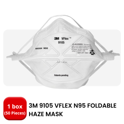 3M 9105 VFLEX N95 FOLDABLE HAZE MASK (50 PIECES per BOX)