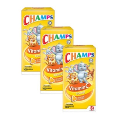 (SET OF 3) CHAMPS VITAMIN C ORANGE 30MG 100'S