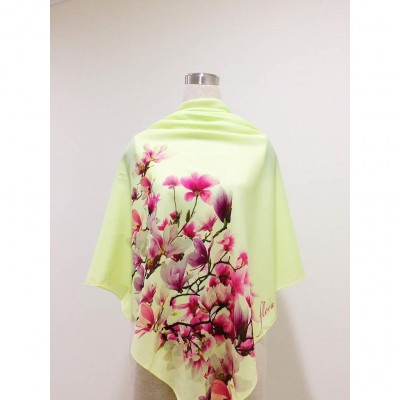 Flora Hijab Crepe Square Scarf - Floral