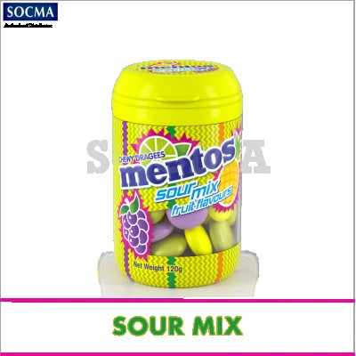 MENTOS BOTTLE SOUR MIX 8X6X120G (48 Units Per Carton)