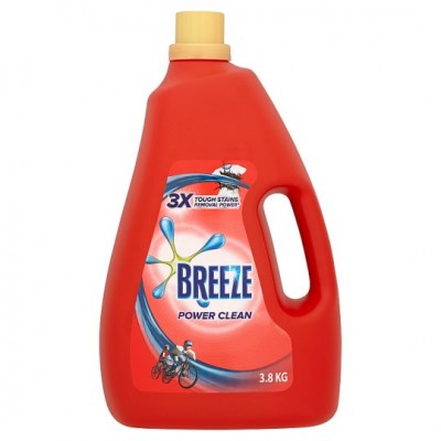 BREEZE POWER CLEAN CONCENTRATED LIQUID DETERFGENT 4 X 3.8KG