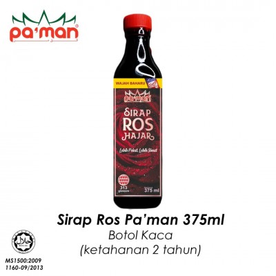 Pati Sirap Ros Pa'man 350ml (Botol kaca)