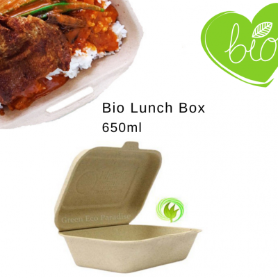 Biodegradable Lunch Box Brown 650ml + -