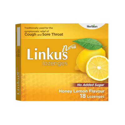 Herbion Linkus Sugar-Free Cough Lozenges Honey Lemon Flavor 18s (Tidak Mengandungi Gula)