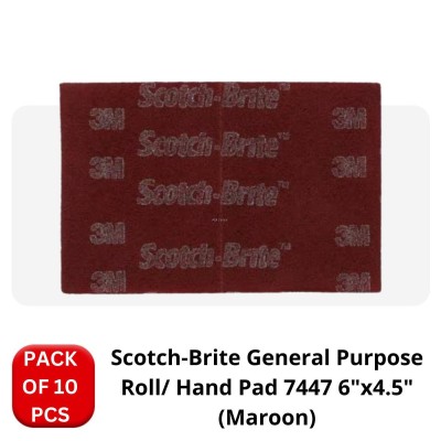 3M SCOTCH-BRITE 7447 GENERAL PURPOSE MAROON HAND PAD (6' X 4.5') (10 PIECES per PACK)