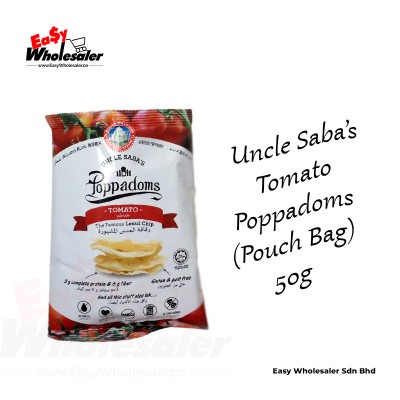 POPPADOMS - TOMATO 50G  - Pouch Bag